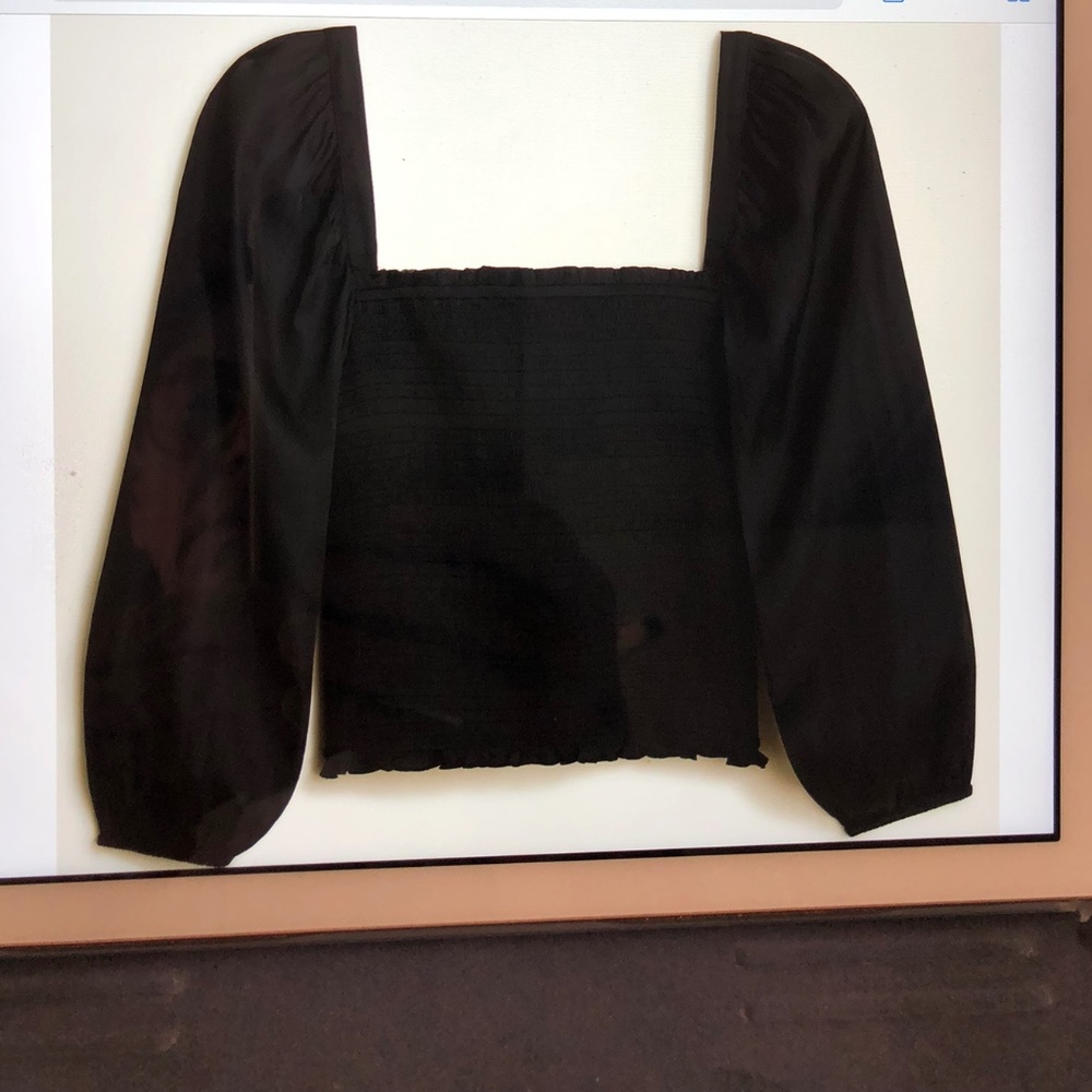 J Crew Square Neck Smocked  Featherweight Satin Top